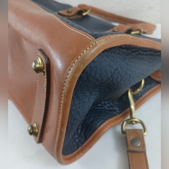 Dooney & Bourke Vintage AWL Navy Zip Top Large Satchel Crossbody - Picture 11 of 12